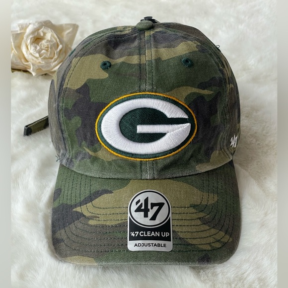 New with tags GREEN BAY PACKERS OFFICIAL NFL HAT GREEN CAMO . ADJUSTABLE w/logo - Picture 1 of 7